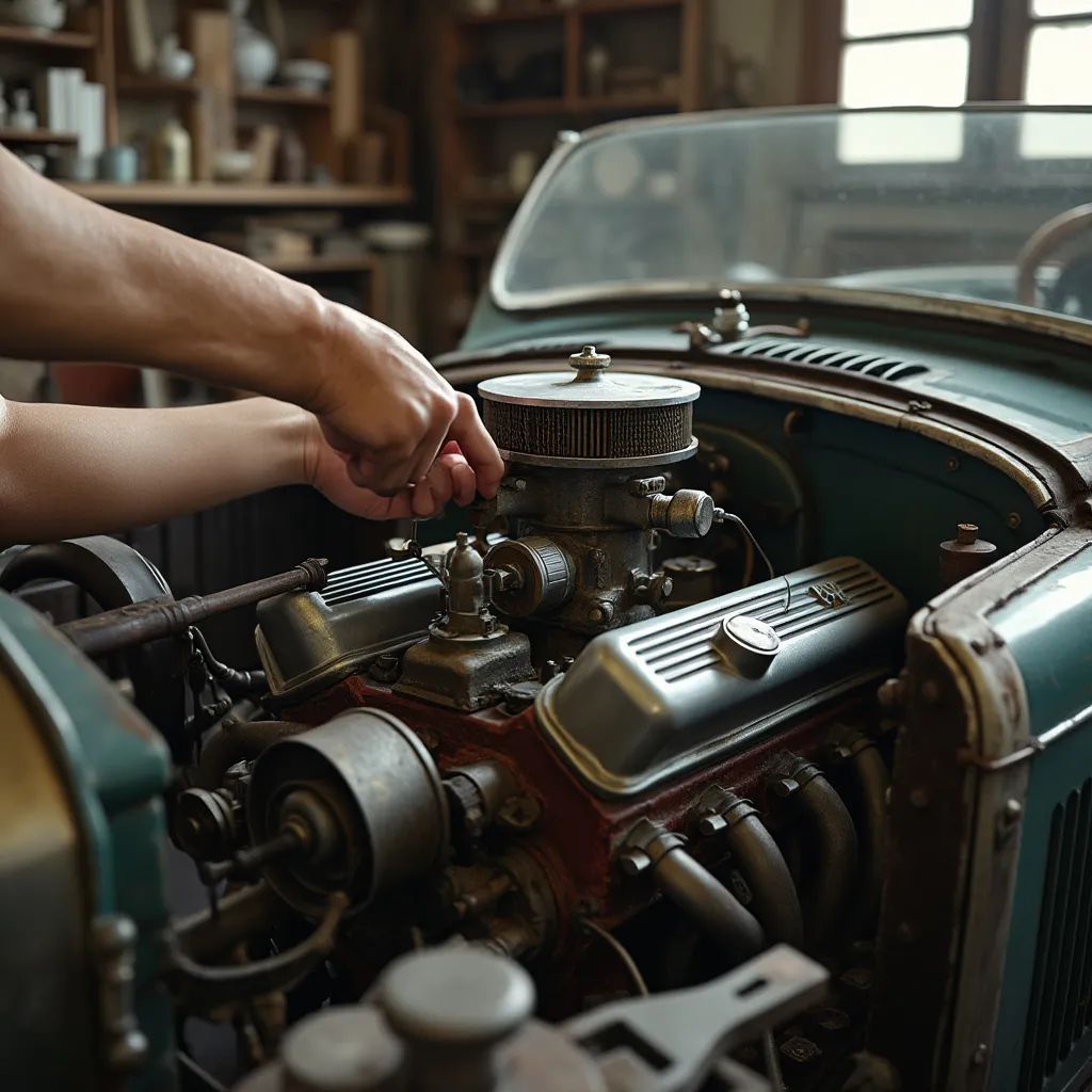 motor siendo reparado