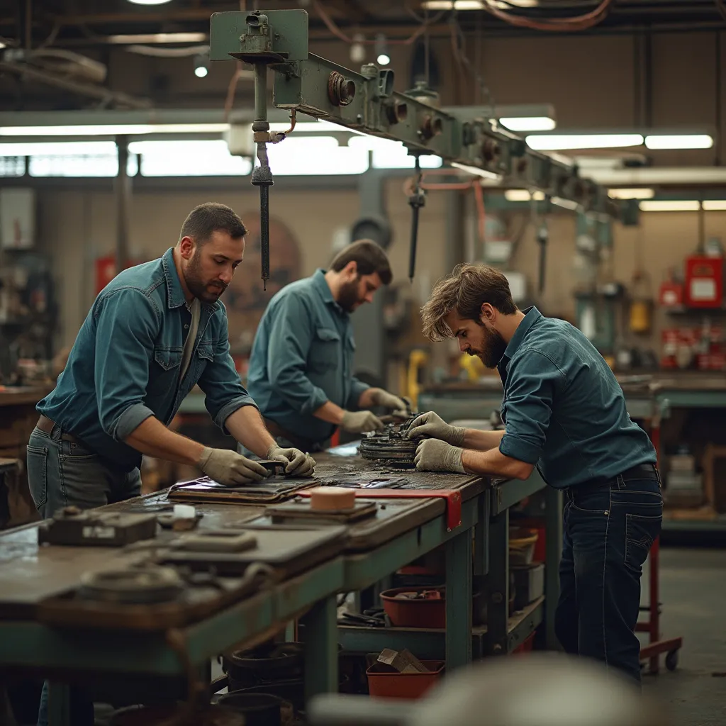 Mecánicos trabajando